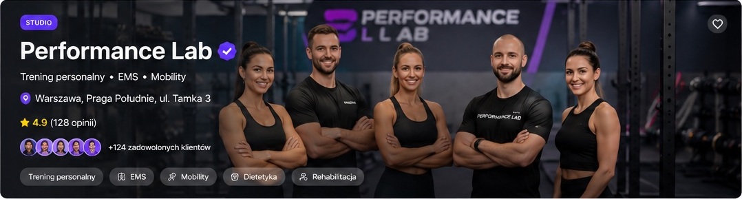 Performance Lab — studio treningowe, Warszawa, Praga Południe, ul. Tamka 3